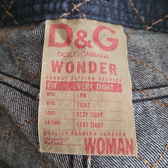 Dark Denim and Tan Stiching Patterned Pants - Picture 7 of 7